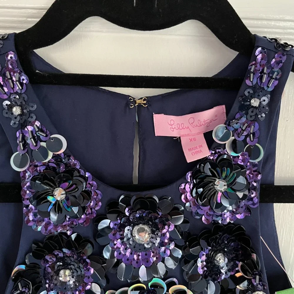 Lilly Pulitzer Celsea Shift Dress XS True Navy NWT - Picture 5 of 9